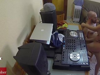 Dj fucking and scratching in the chair with a hidden cam spying my sensational gf