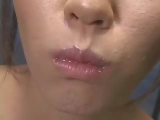 Provocative Asian teen made eats strawberries with sperm cover